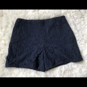 Zara Basic Collection Navy Blue Floral Lace Shorts